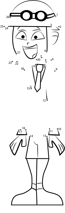 Rodney-From-Total-Drama-Island-Dot-To-Dot printable dot to dot worksheet