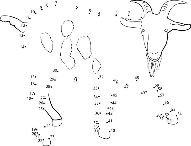 Stylish Goat printable dot to dot worksheet