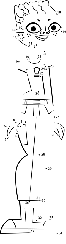 Sanders-From-Total-Drama-Dot-To-Dot printable dot to dot worksheet