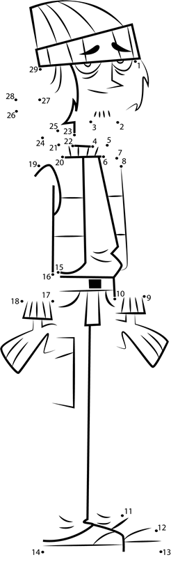 Shawn-From-Total-Drama-Dot-To-Dot printable dot to dot worksheet