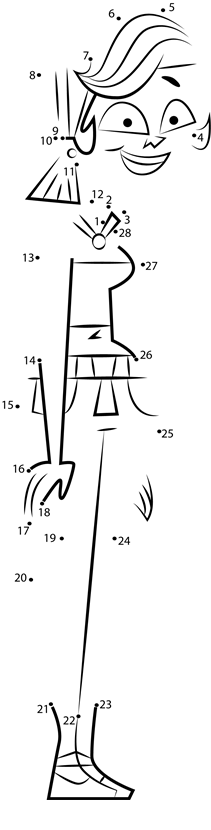 Sierra-From-Total-Drama-Dot-To-Dot printable dot to dot worksheet