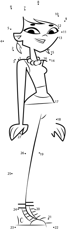 Sky-From-Total-Drama-Dot-To-Dot printable dot to dot worksheet