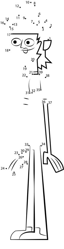 Svetlana-From-Total-Drama-Dot-To-Dot printable dot to dot worksheet