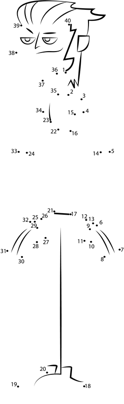 Vito-From-Total-Drama-Dot-To-Dot printable dot to dot worksheet