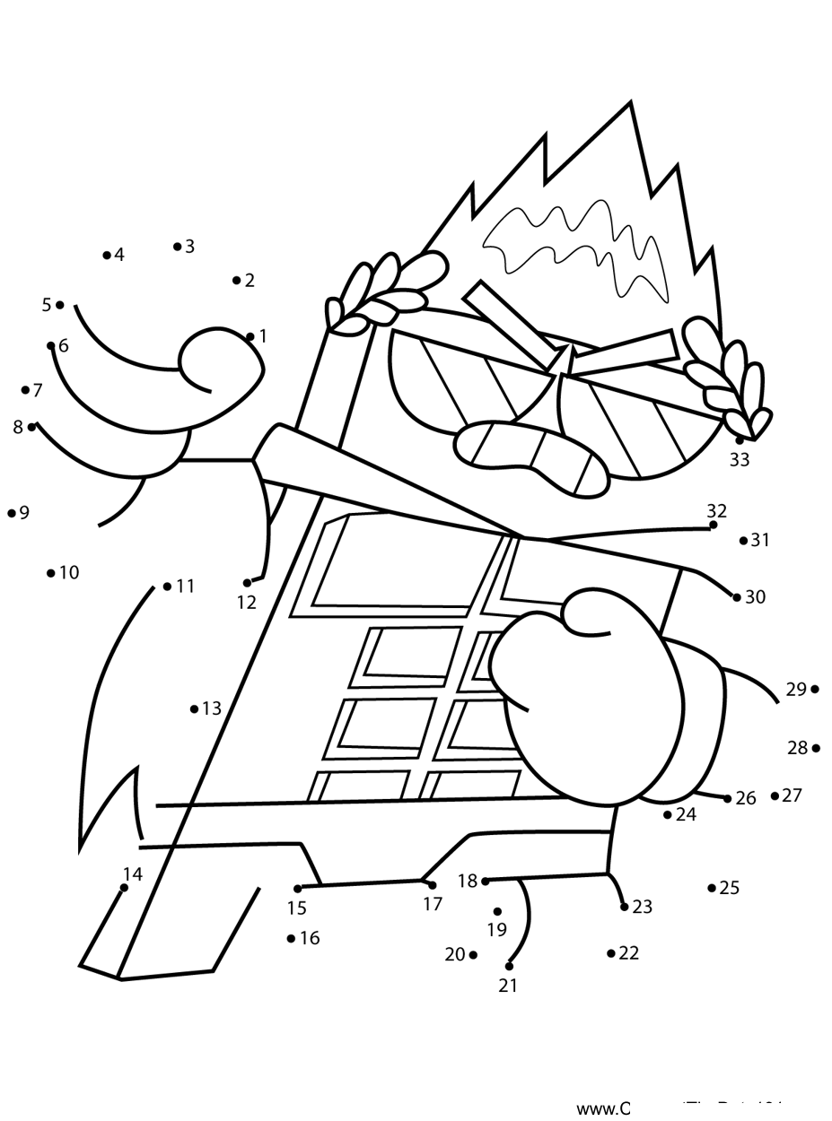 Chocolate-Caesar-Unikitty dot to dot worksheets