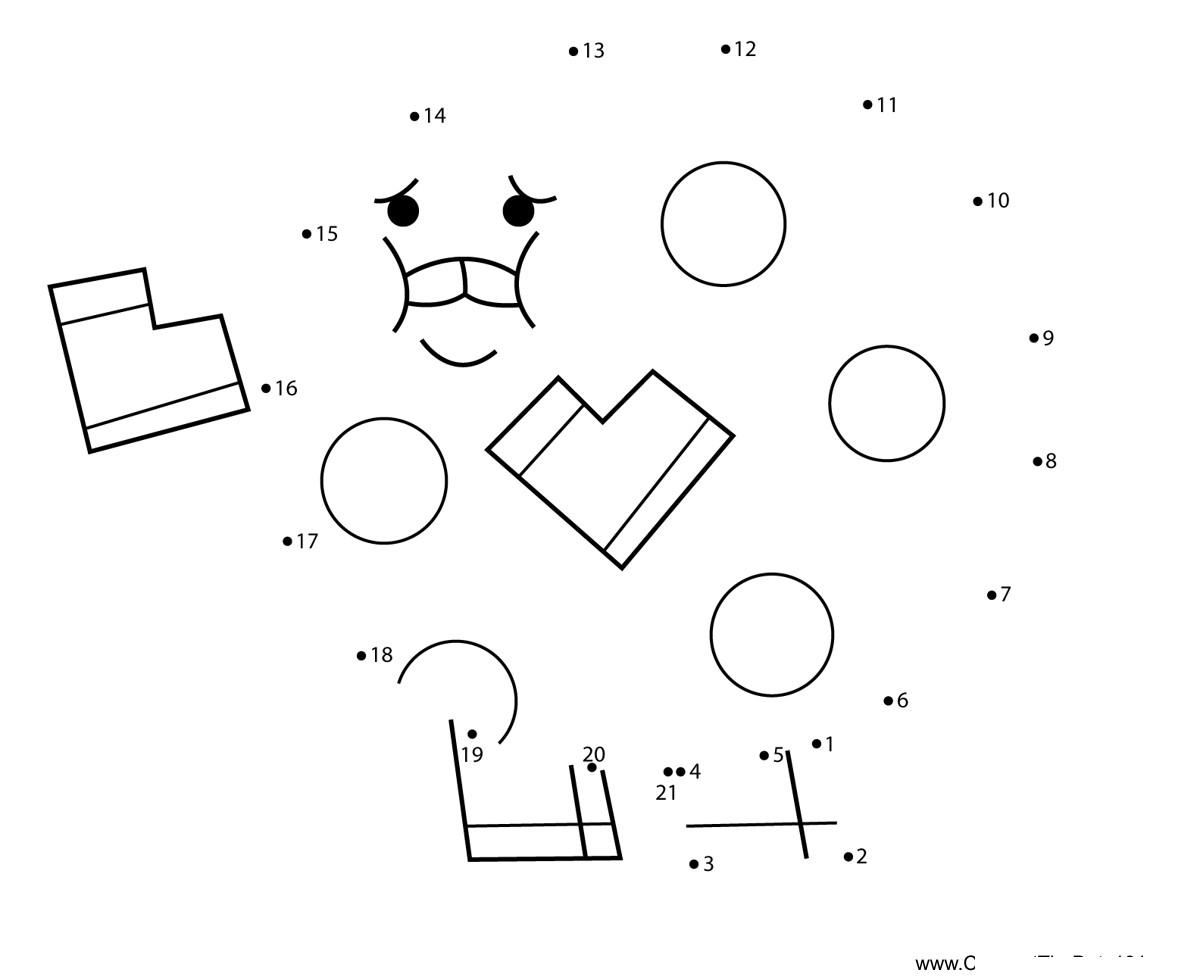 Cookie-Guy-Unikitty dot to dot worksheets