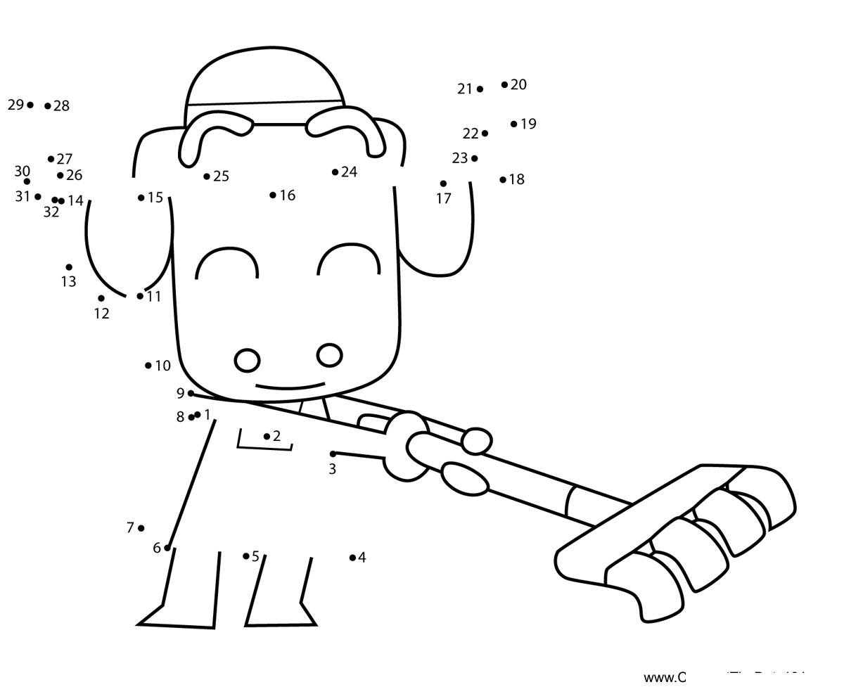 Craig-The-Moose-Holding-Rake-Unikitty dot to dot worksheets