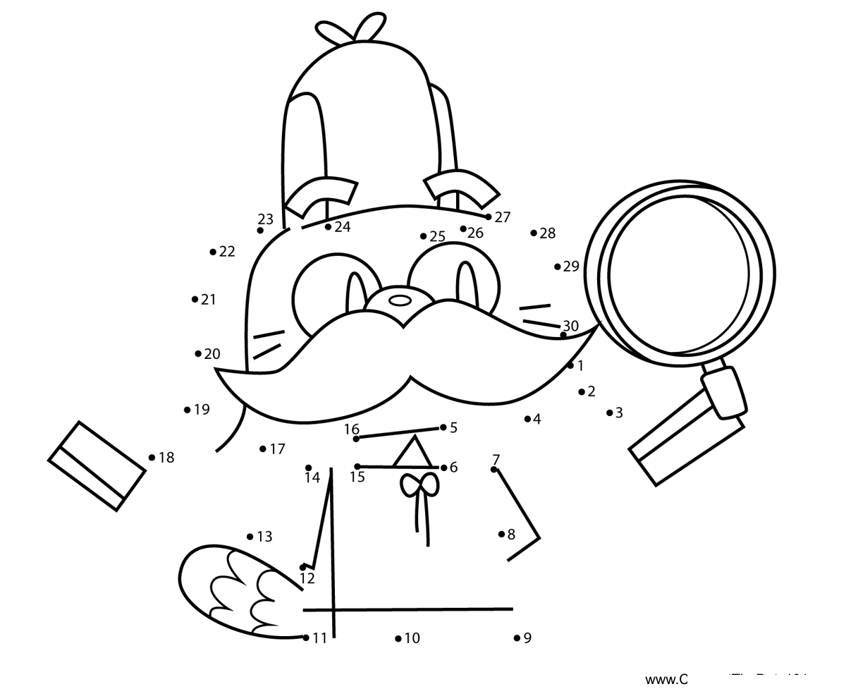 Detective-Dan-Unikitty dot to dot worksheets