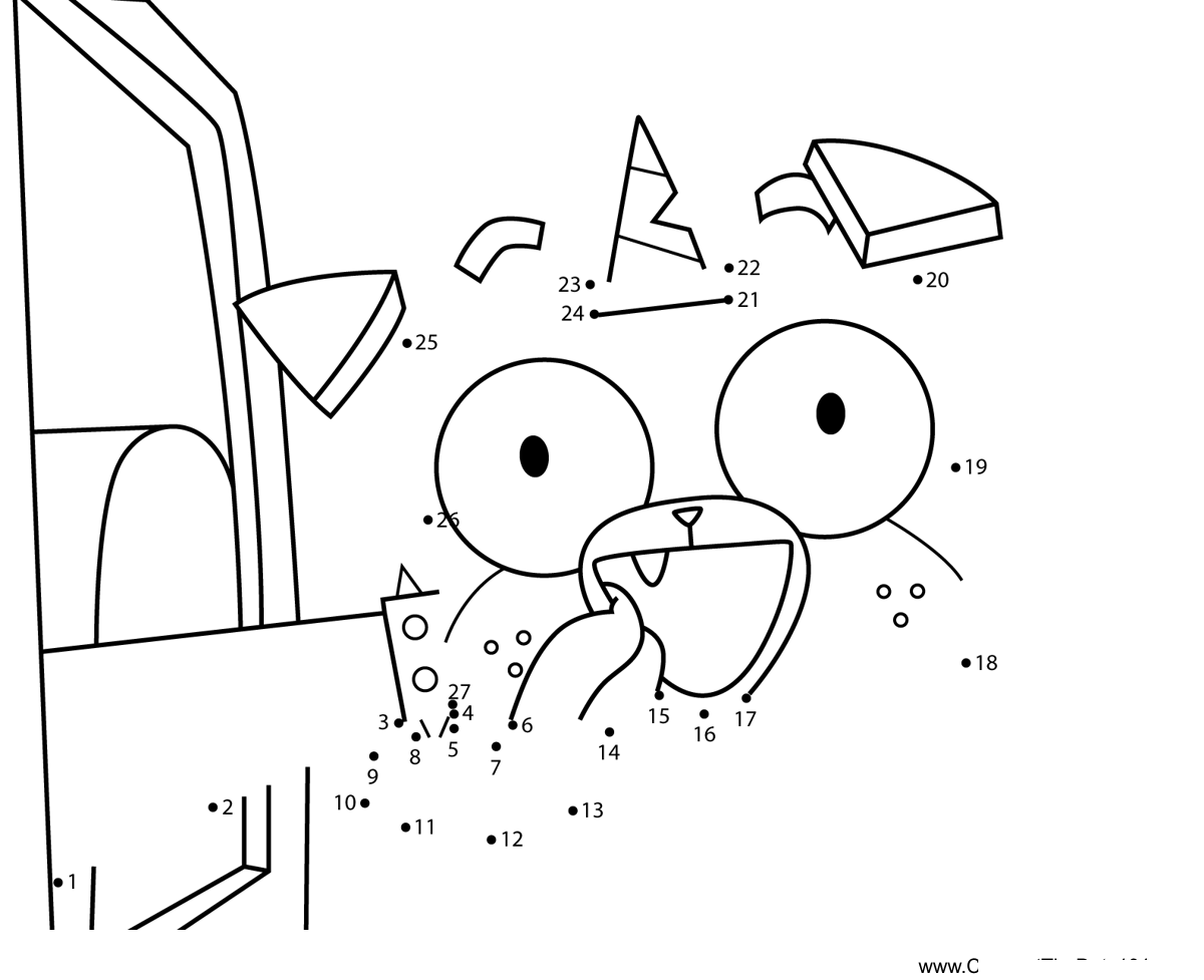 Happy-Puppycorn-With-Head-Out-Of-The-Car-Window-Unikitty dot to dot worksheets