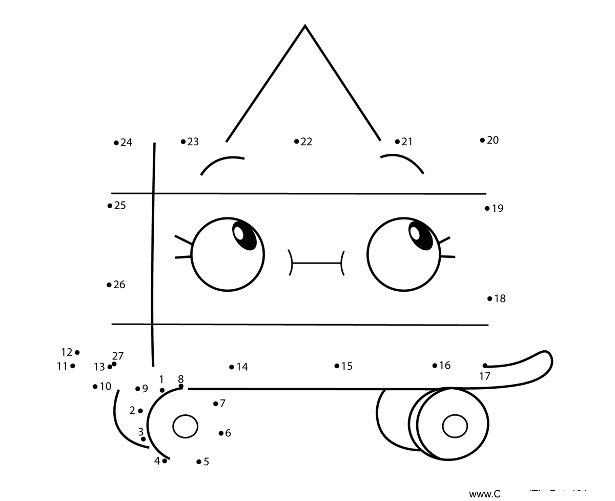 Kickflip-Unikitty dot to dot worksheets