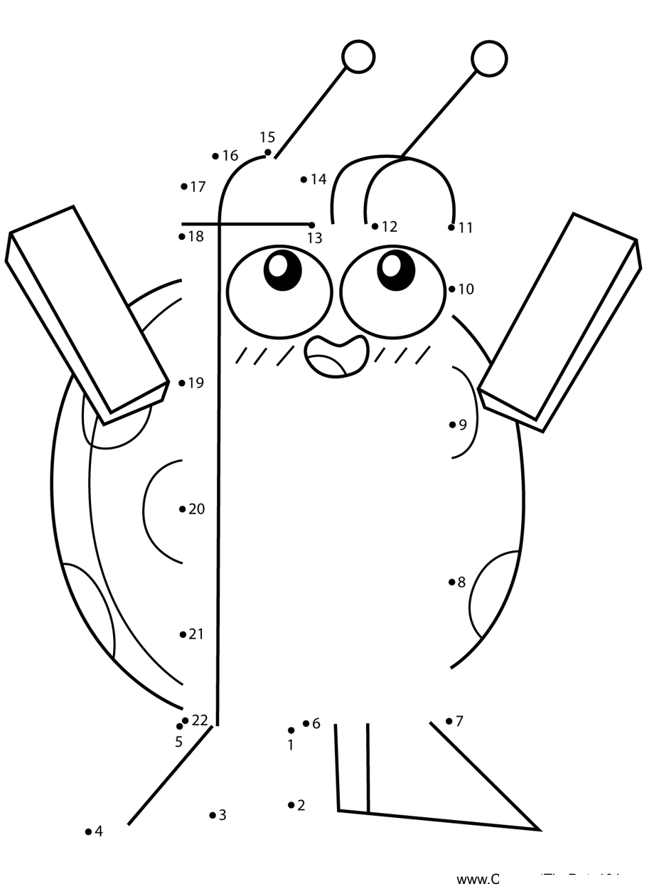 Mladybug-Unikitty dot to dot worksheets