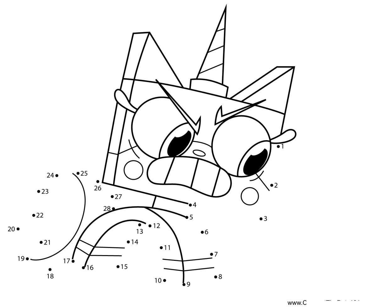 Princess-Unikitty-Angry-Unikitty dot to dot worksheets