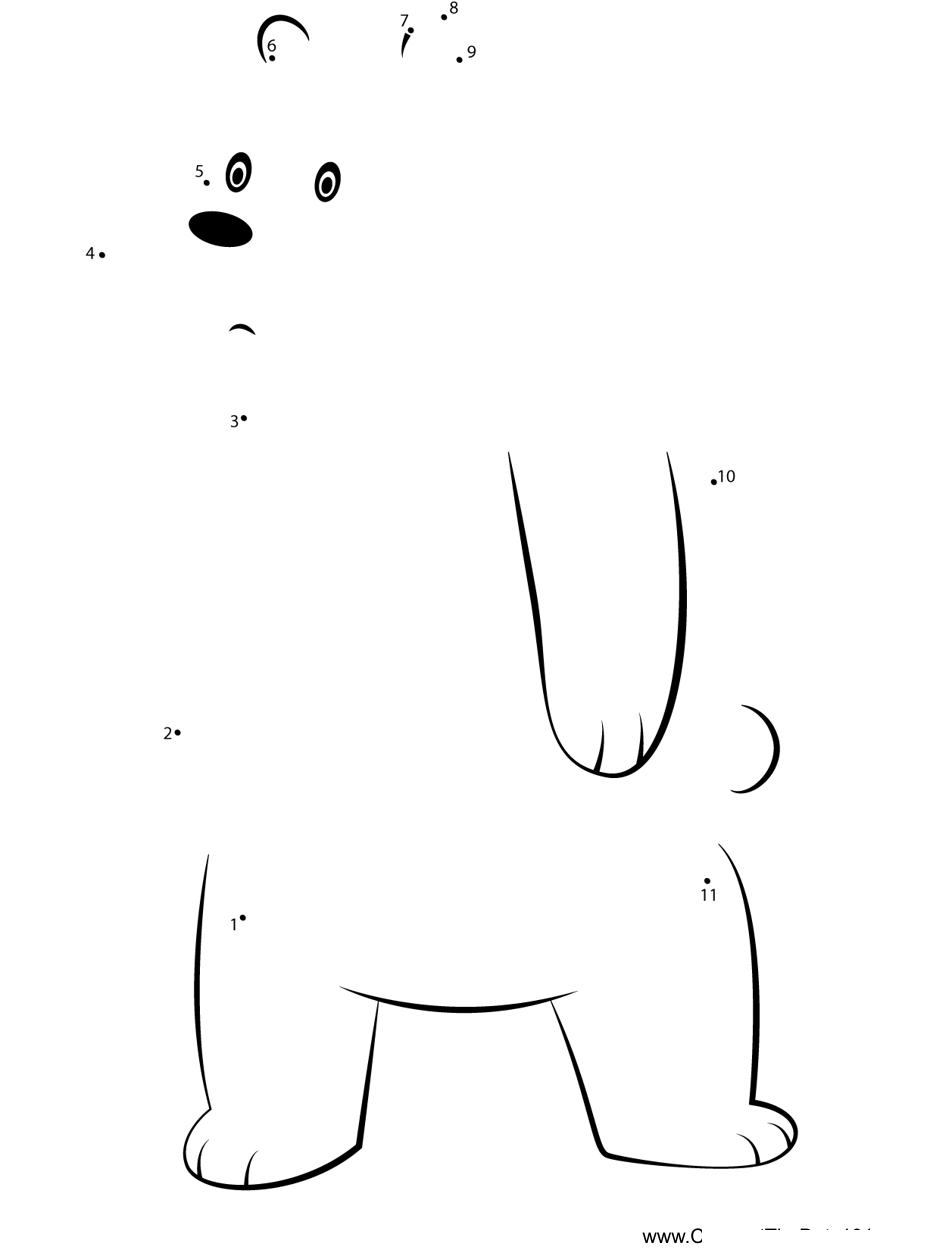 Ice-Bear-We-Bare-Bears printable dot to dot worksheet