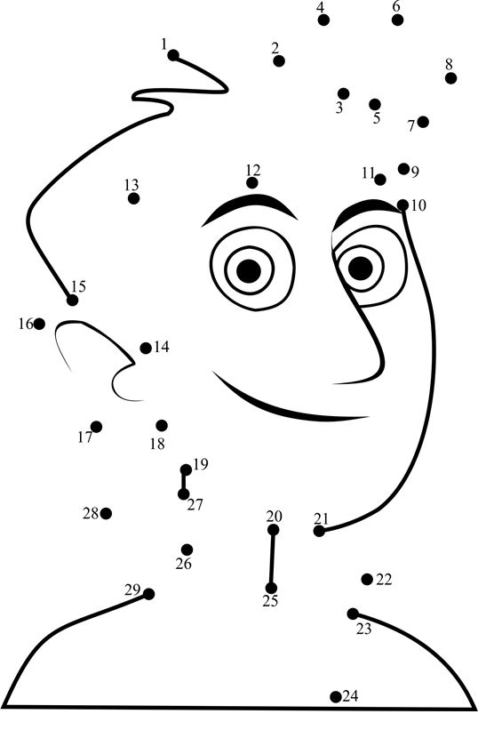 Chris-Kratt-Face-Dot-To-Dot printable dot to dot worksheet