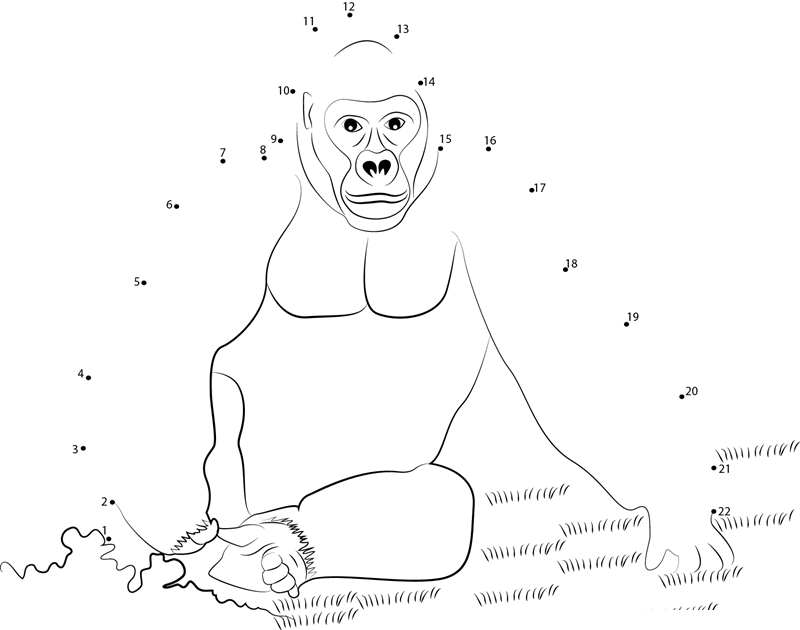 King Kong Gorilla dot to dot worksheets