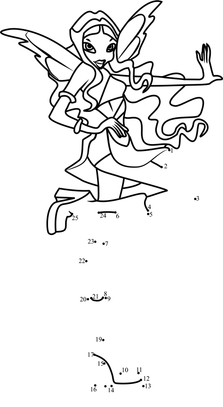 Aisha-Winx-Club-Dot-To-Dot printable dot to dot worksheet