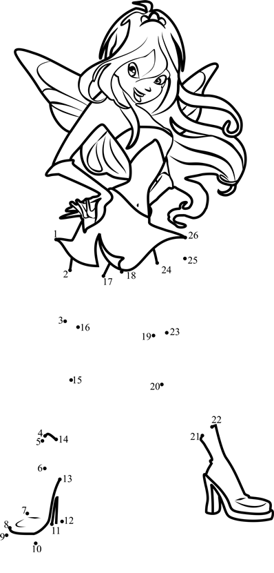 Bloom-Winx-Club-Dot-To-Dot printable dot to dot worksheet