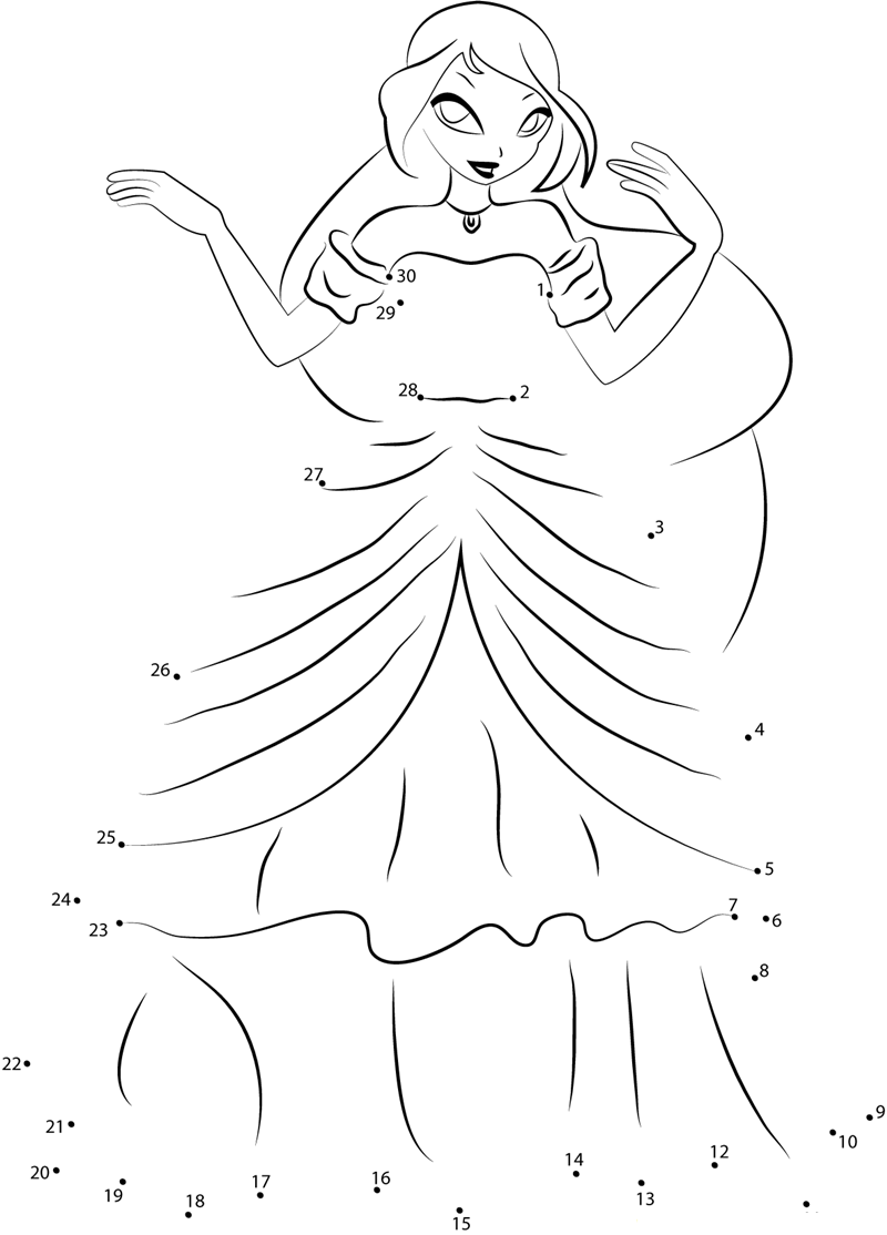 Cute Winx Club Babe printable dot to dot worksheet