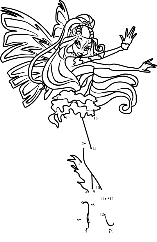 Daphne-Winx-Club-Dot-To-Dot dot to dot worksheets