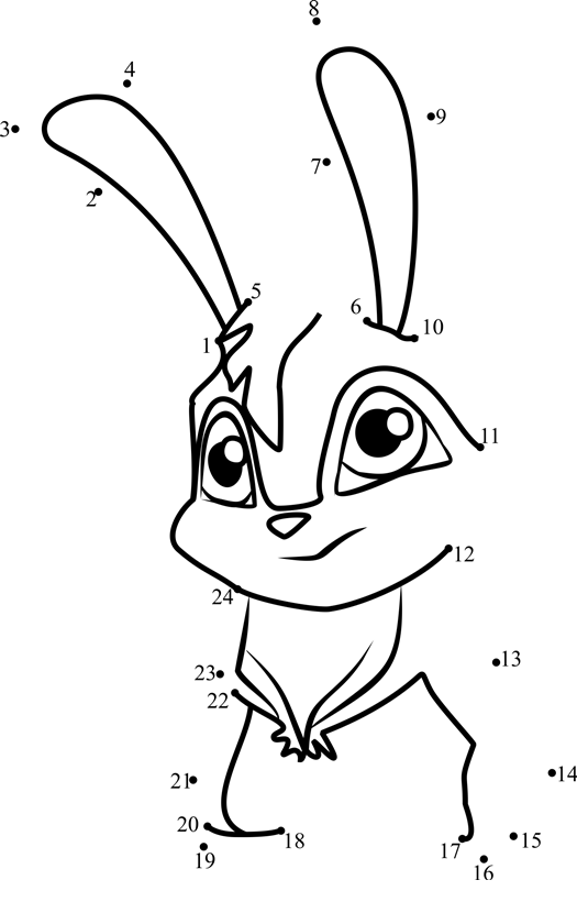 Kiko-The-Bunny-Winx-Club-Dot-To-Dot dot to dot worksheets