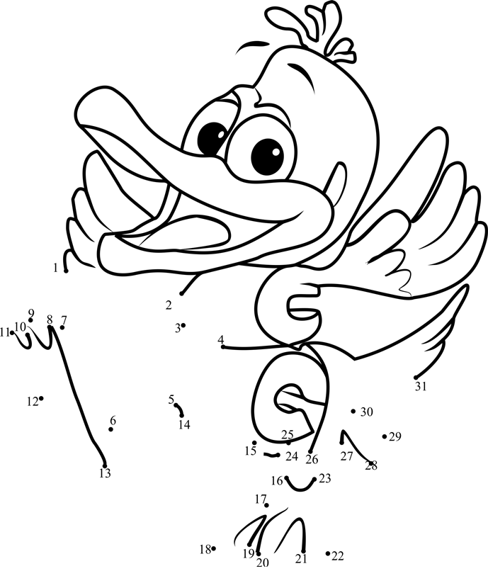 Duck-From-Wordworld-Dot-To-Dot printable dot to dot worksheet