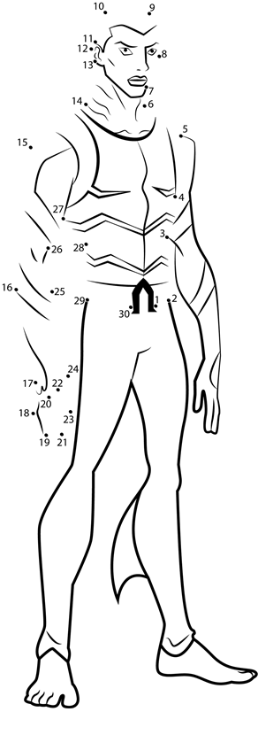 Aqualad-From-Young-Justice-Dot-To-Dot dot to dot worksheets