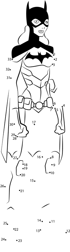 Batgirl-From-Young-Justice-Dot-To-Dot dot to dot worksheets