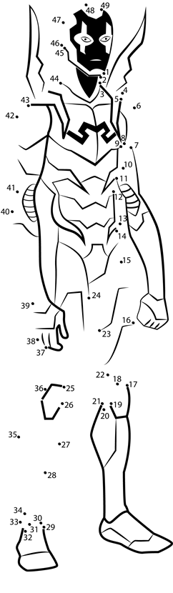 Blue-Beetle-From-Young-Justice-Dot-To-Dot dot to dot worksheets