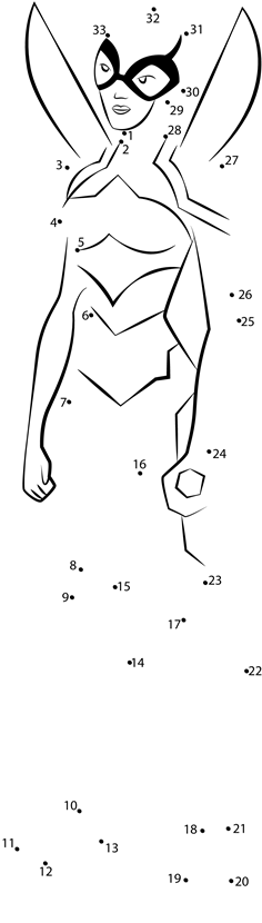 Bumblebee-From-Young-Justice-Dot-To-Dot printable dot to dot worksheet