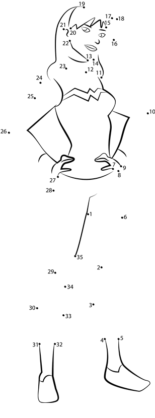 Wonder-Girl-From-Young-Justice-Dot-To-Dot dot to dot worksheets