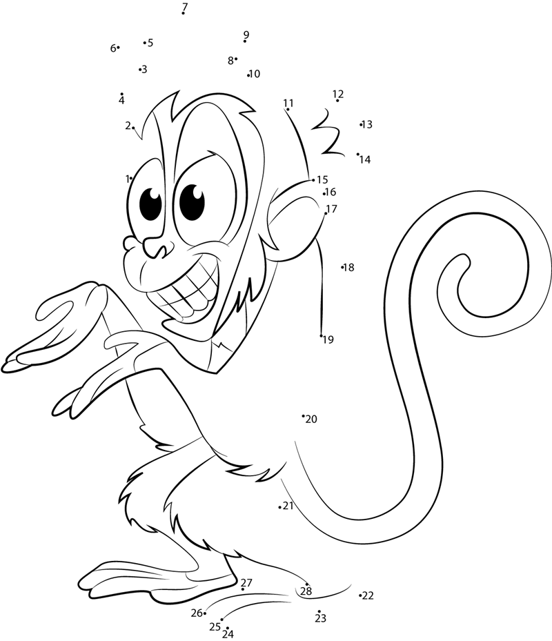 Abu-Monkey-From-Aladdin-Dot-To-Dot printable dot to dot worksheet