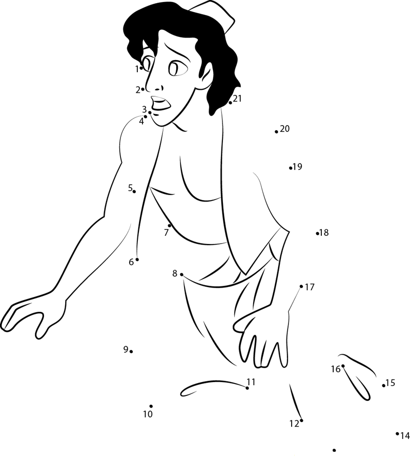 Aladdin Get Terrible printable dot to dot worksheet