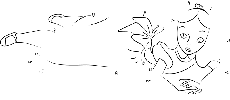 Cute Alice printable dot to dot worksheet