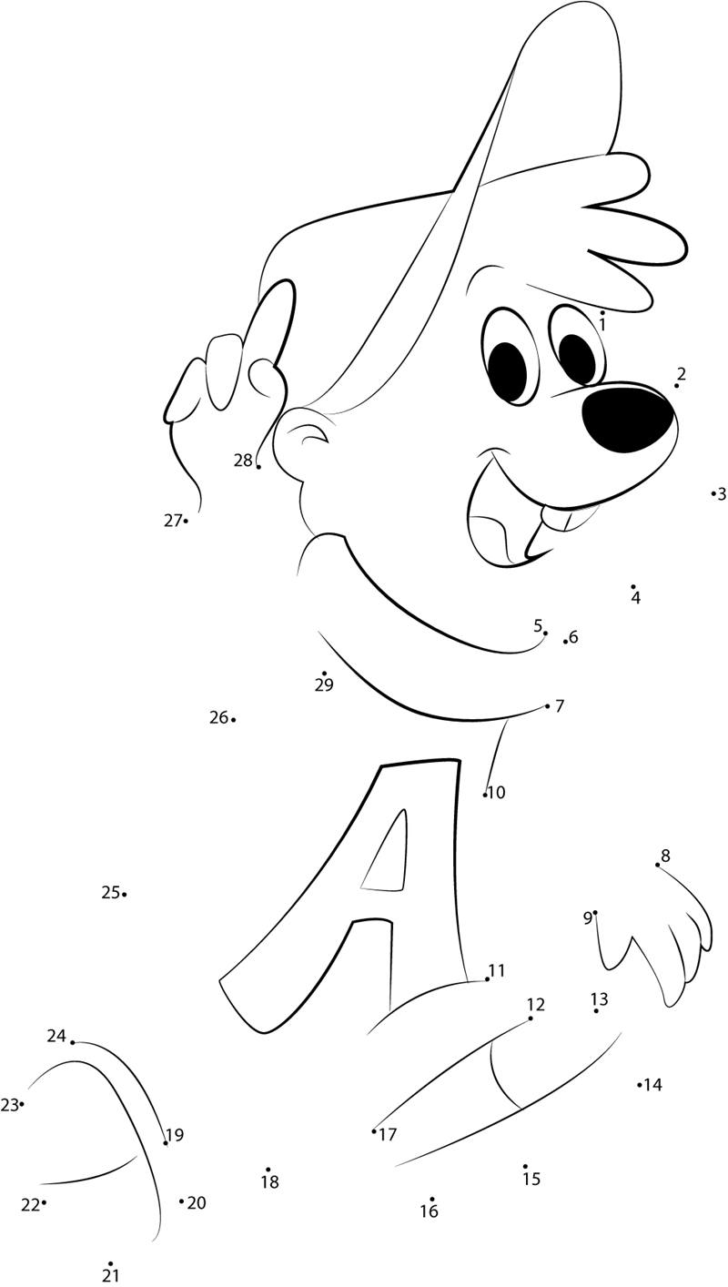 The-Alvin-Show-Dot-To-Dot printable dot to dot worksheet