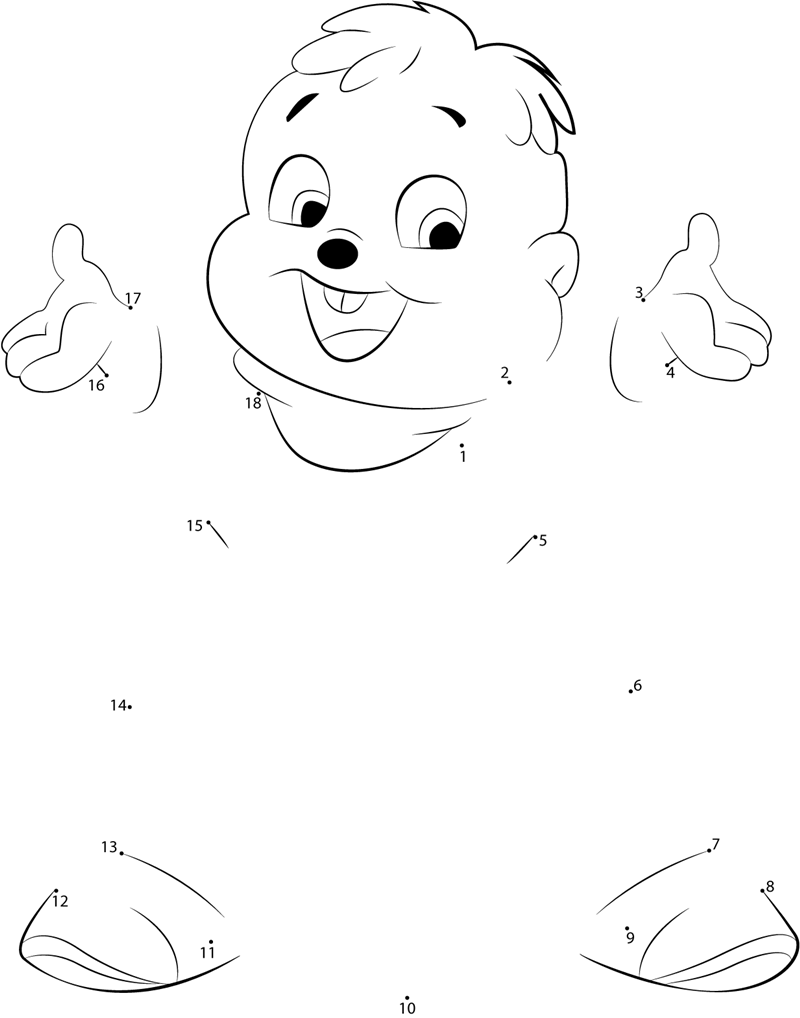 Theodore-Chipmunk-Dot-To-Dot printable dot to dot worksheet