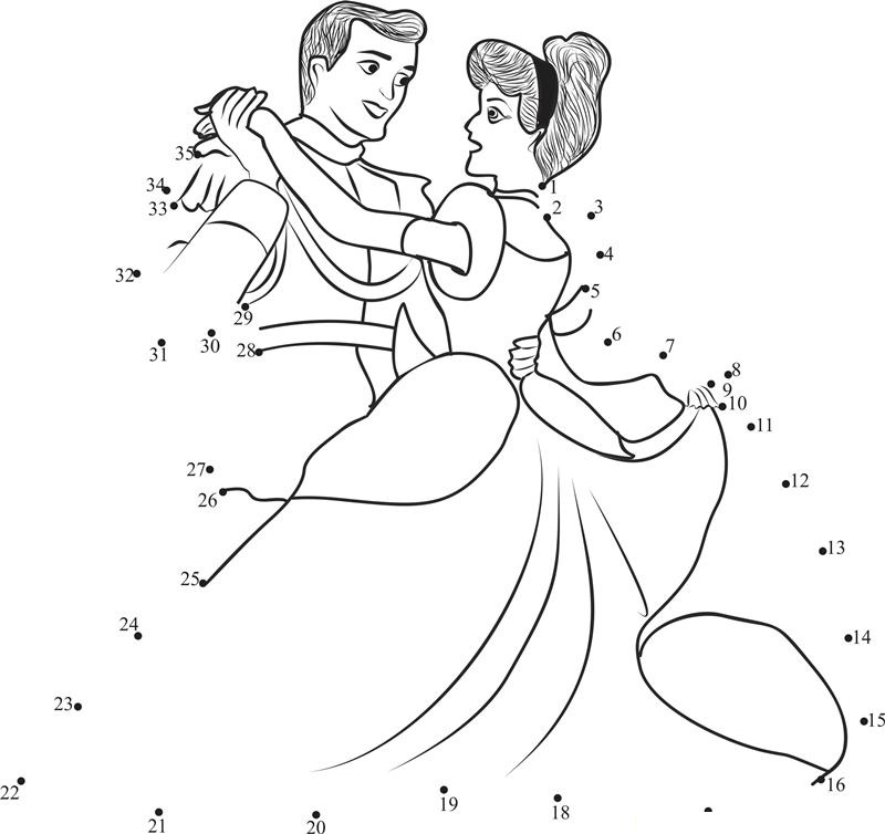 Anastasia Cute Couple printable dot to dot worksheet