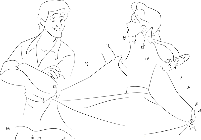 Anastasia Dance Love And See printable dot to dot worksheet