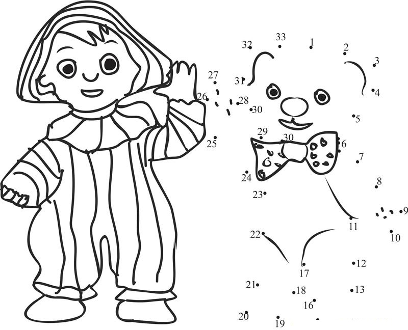 Andy Pandy printable dot to dot worksheet