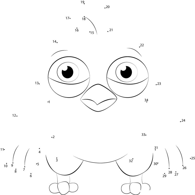 Angry-Bird-13-Dot-To-Dot printable dot to dot worksheet