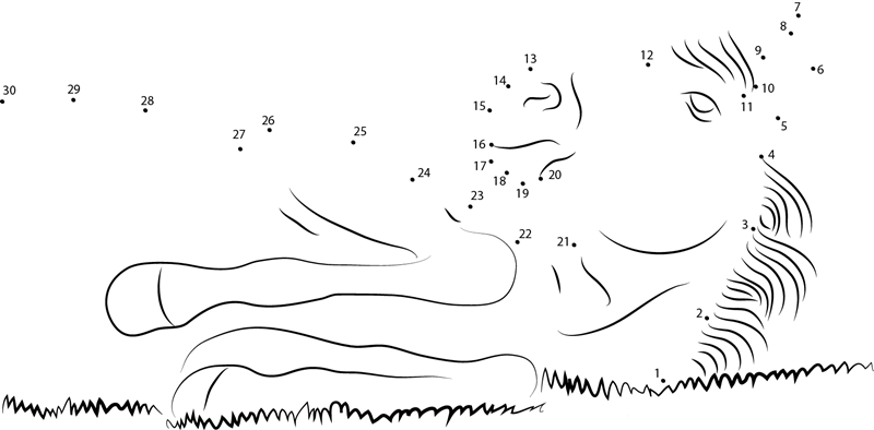 Lazy Horse printable dot to dot worksheet