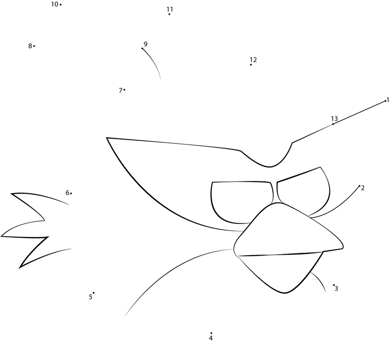 Red-Bird-Dot-To-Dot printable dot to dot worksheet