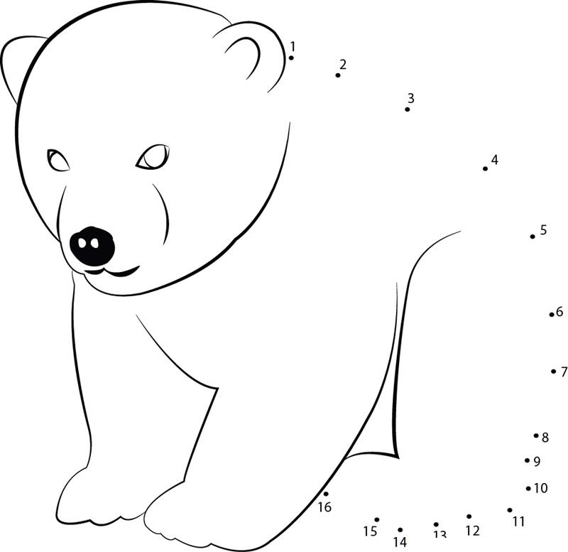 Angry Bear printable dot to dot worksheet