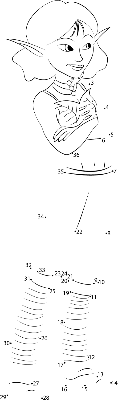 Princess-Selenia-3-Dot-To-Dot printable dot to dot worksheet