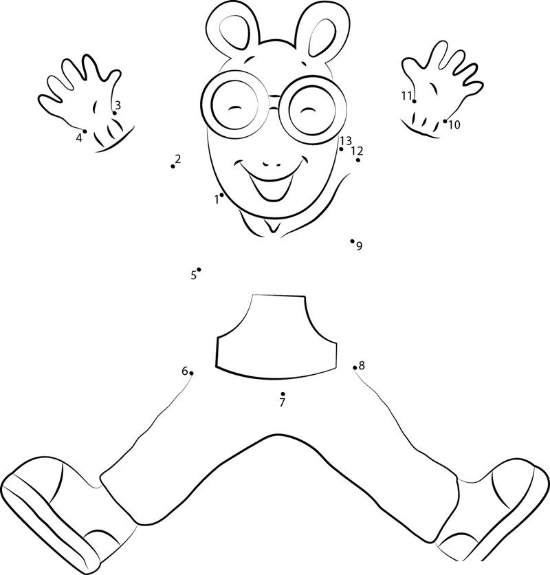 Arthur So Happy printable dot to dot worksheet