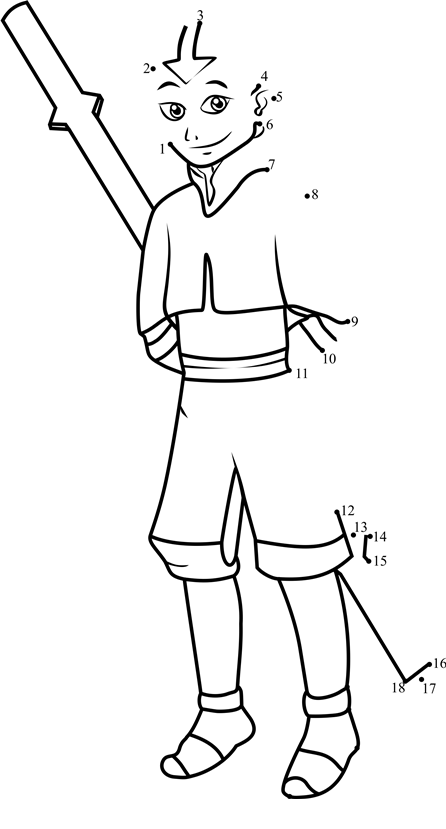 Aang-From-Avatar-The-Last-Airbender-Dot-To-Dot printable dot to dot worksheet