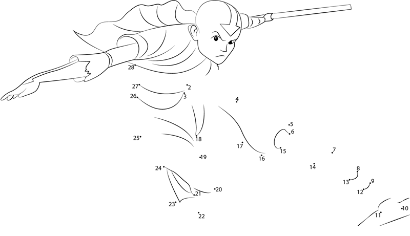 Avatar-The-Last-Airbender-Dot-To-Dot printable dot to dot worksheet