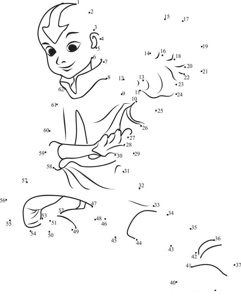 Avatar printable dot to dot worksheet