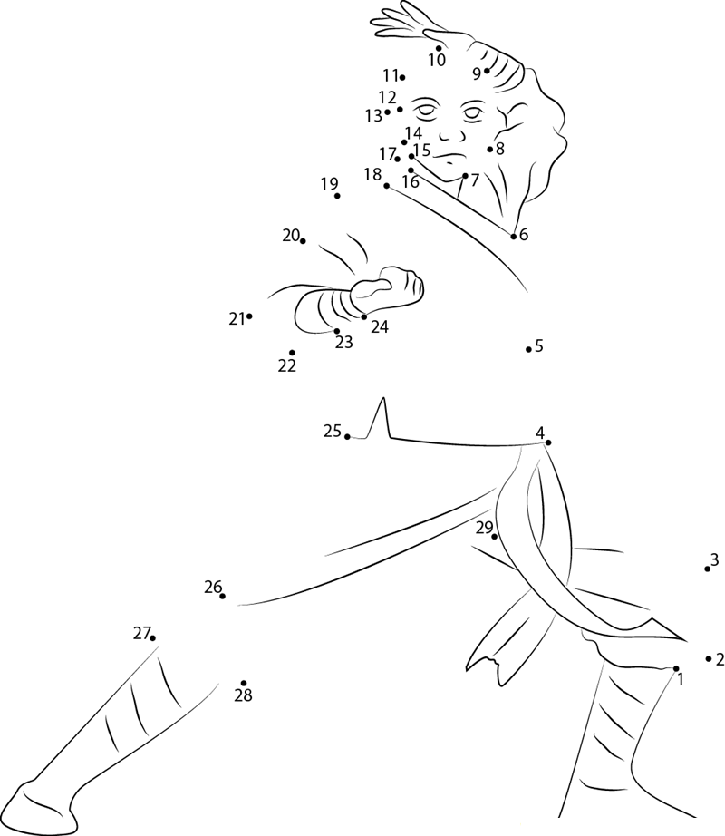 Avatar Aang printable dot to dot worksheet