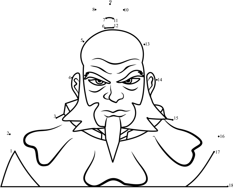 Iroh-From-Avatar-The-Last-Airbender-Dot-To-Dot printable dot to dot worksheet