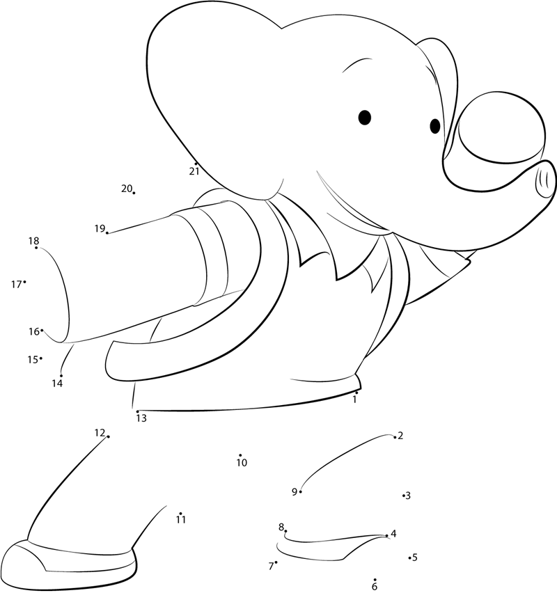 Going-To-School-Babar-Dot-To-Dot printable dot to dot worksheet